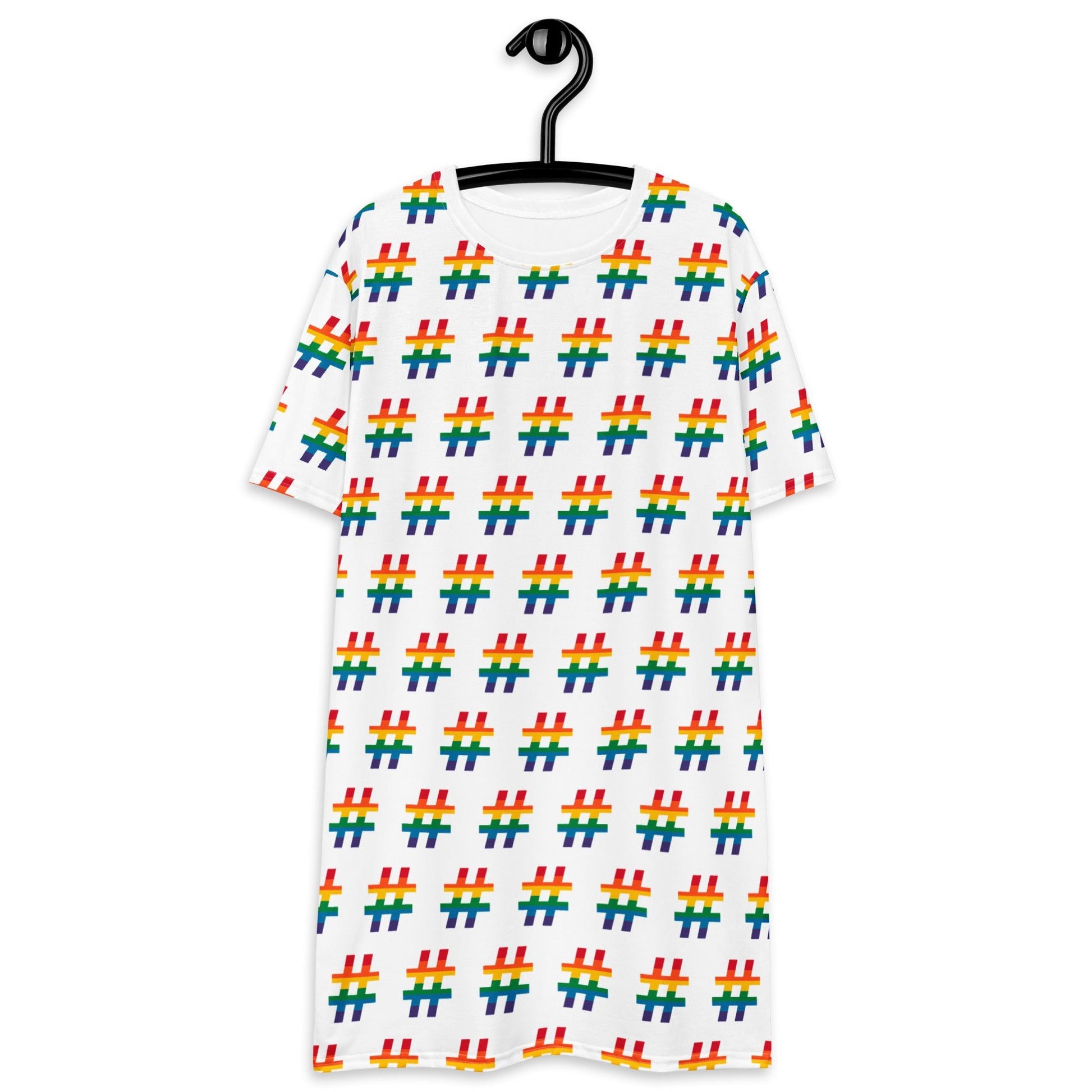 T-Shirt Dress - #RAINBOW white
