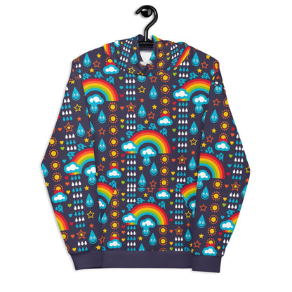 Hoodie - RAINBOWPHANT blue - Rainbows and elephants print 6XL