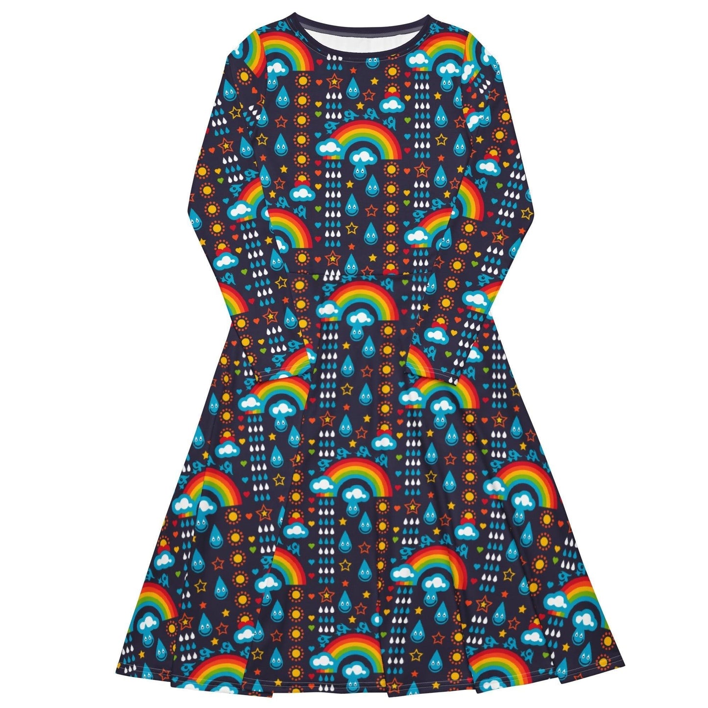 RAINBOWPHANT blue - Midi Dress With Pockets - SHALMIAK