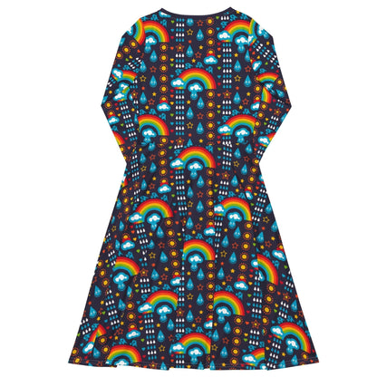 RAINBOWPHANT blue - Midi Dress With Pockets - SHALMIAK