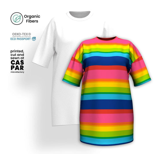 ELLIE rainbow - T-shirt dress (organic cotton)