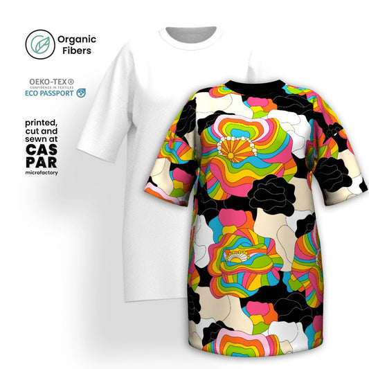 RAINBOW POPPY - T-shirt dress (organic cotton)
