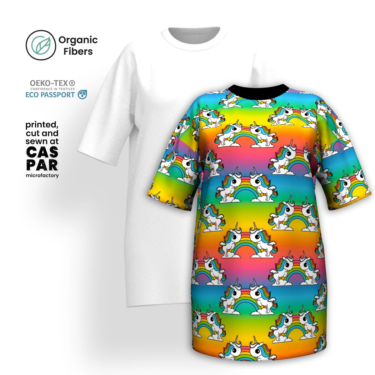 UNIQUE rainbow - T-shirt dress (organic cotton)