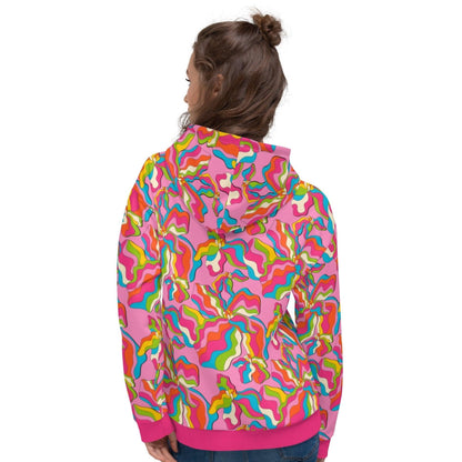 Hoodie - SASSY IRIS pink - Bold iris flower print