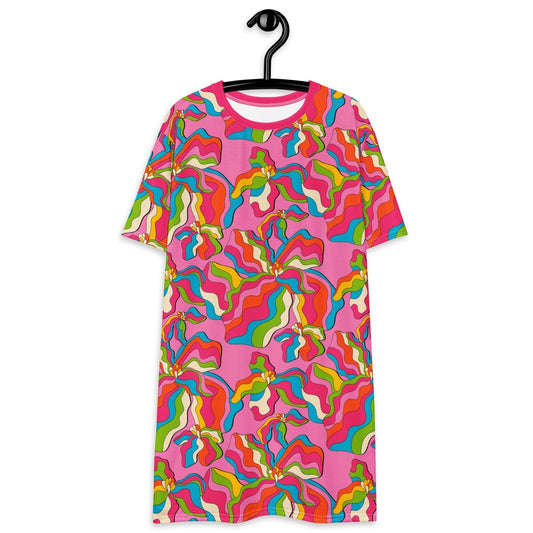 SASSY IRIS pink - T-Shirt Dress - SHALMIAK