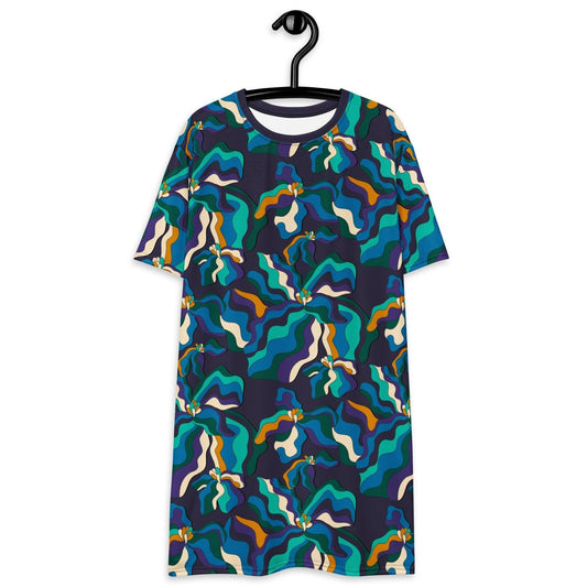 SASSY IRIS purple - T-Shirt Dress - SHALMIAK