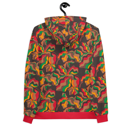 Hoodie - SASSY IRIS retro - Bold iris flower print