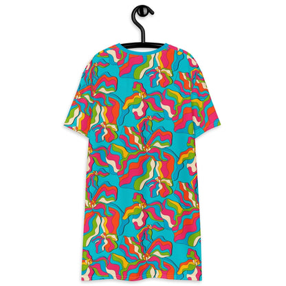 SASSY IRIS turquoise - T-Shirt Dress - SHALMIAK