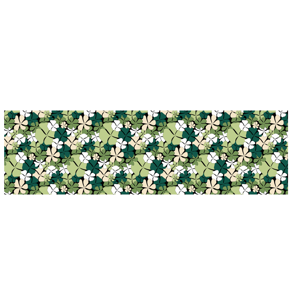 Scarf - ADELIE green - Wild floral print
