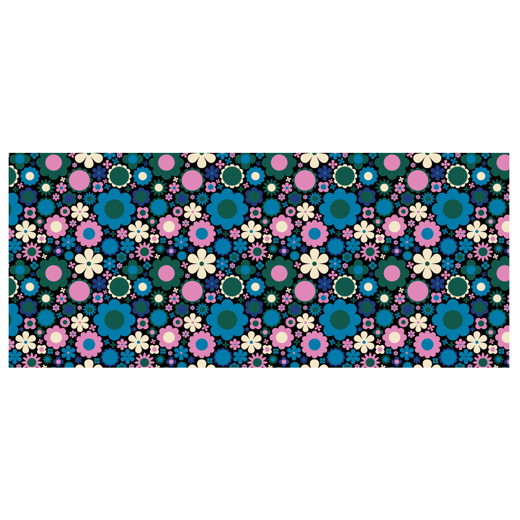 Scarf - BLOOMPOP blue pink - Colorful bloom print