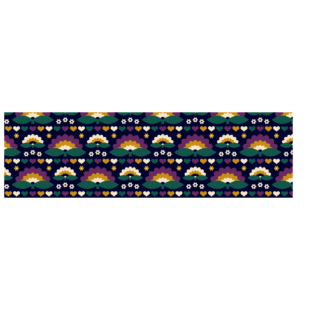 Scarf - FALL IN LOVE purple - Elegant flower and heart print