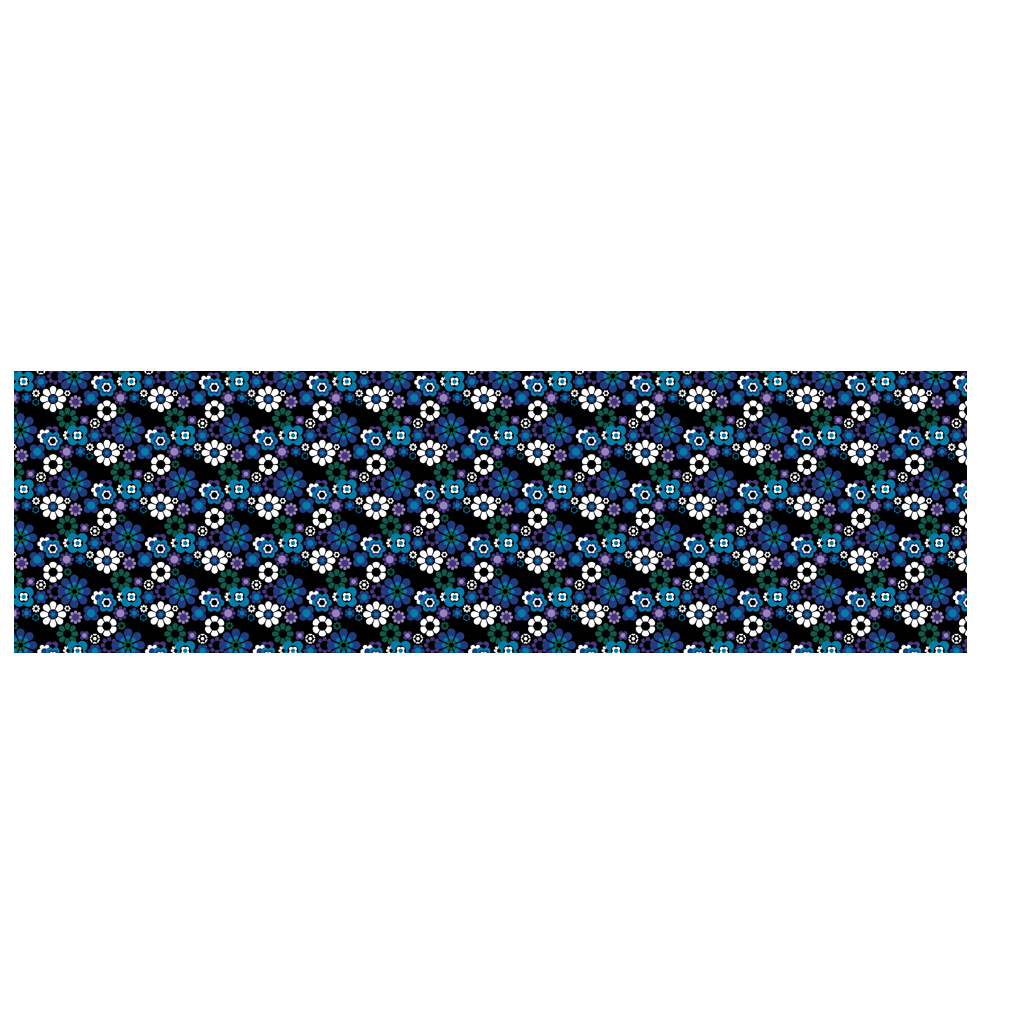 Scarf - FLOW-POW blue - Funky flower power print