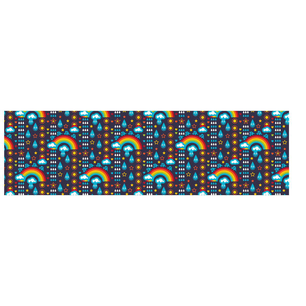 Scarf - RAINBOWPHANT blue - Rainbows and elephants print