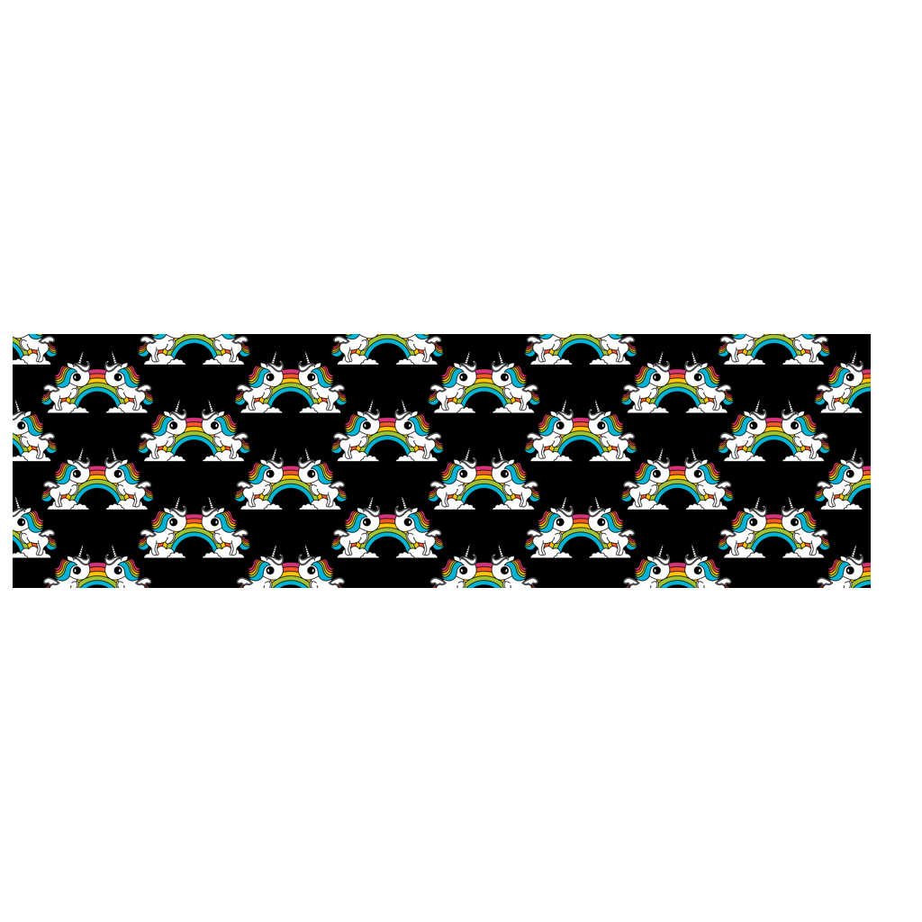 Scarf - UNIQUE black - Unicorns and rainbows print