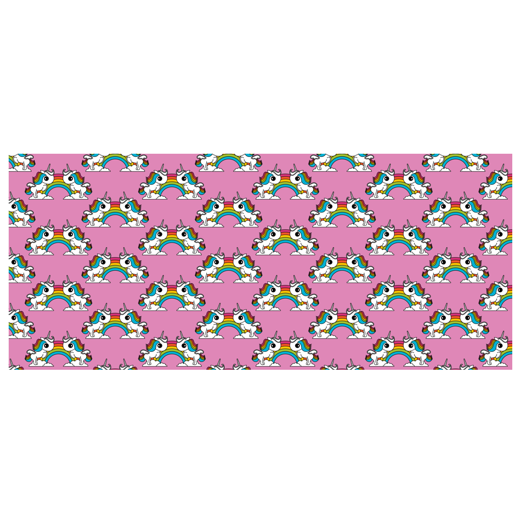 Scarf - UNIQUE pink - Unicorns and rainbows print