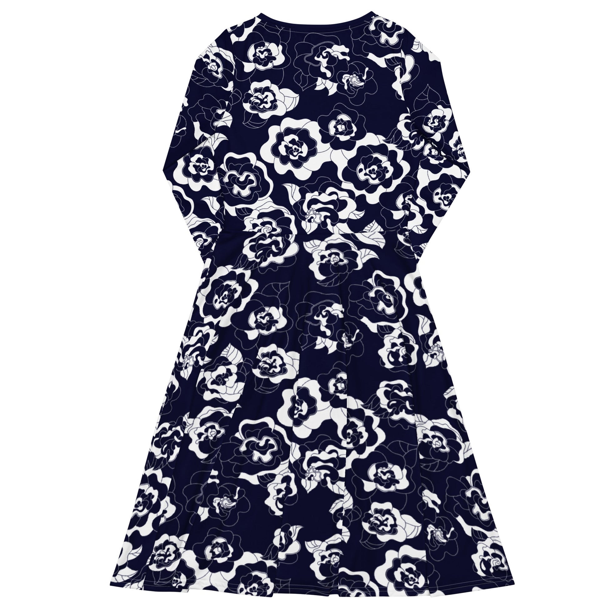 SERENITY navy - Midi Dress With Pockets - SHALMIAK
