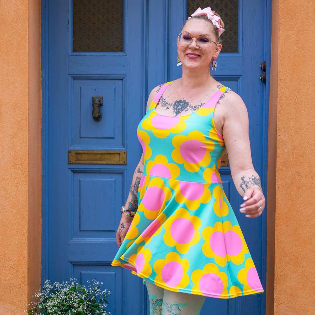 colorful skater dress Rainbow Skater Dress