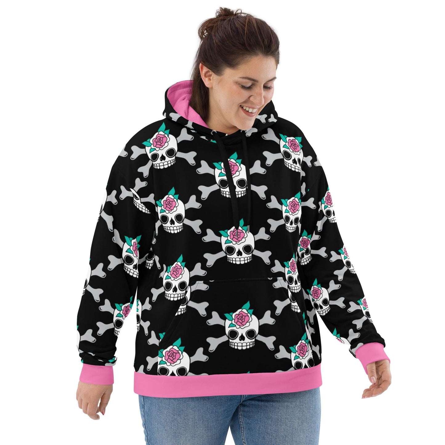 SKULLROSE black - Hoodie - SHALMIAK