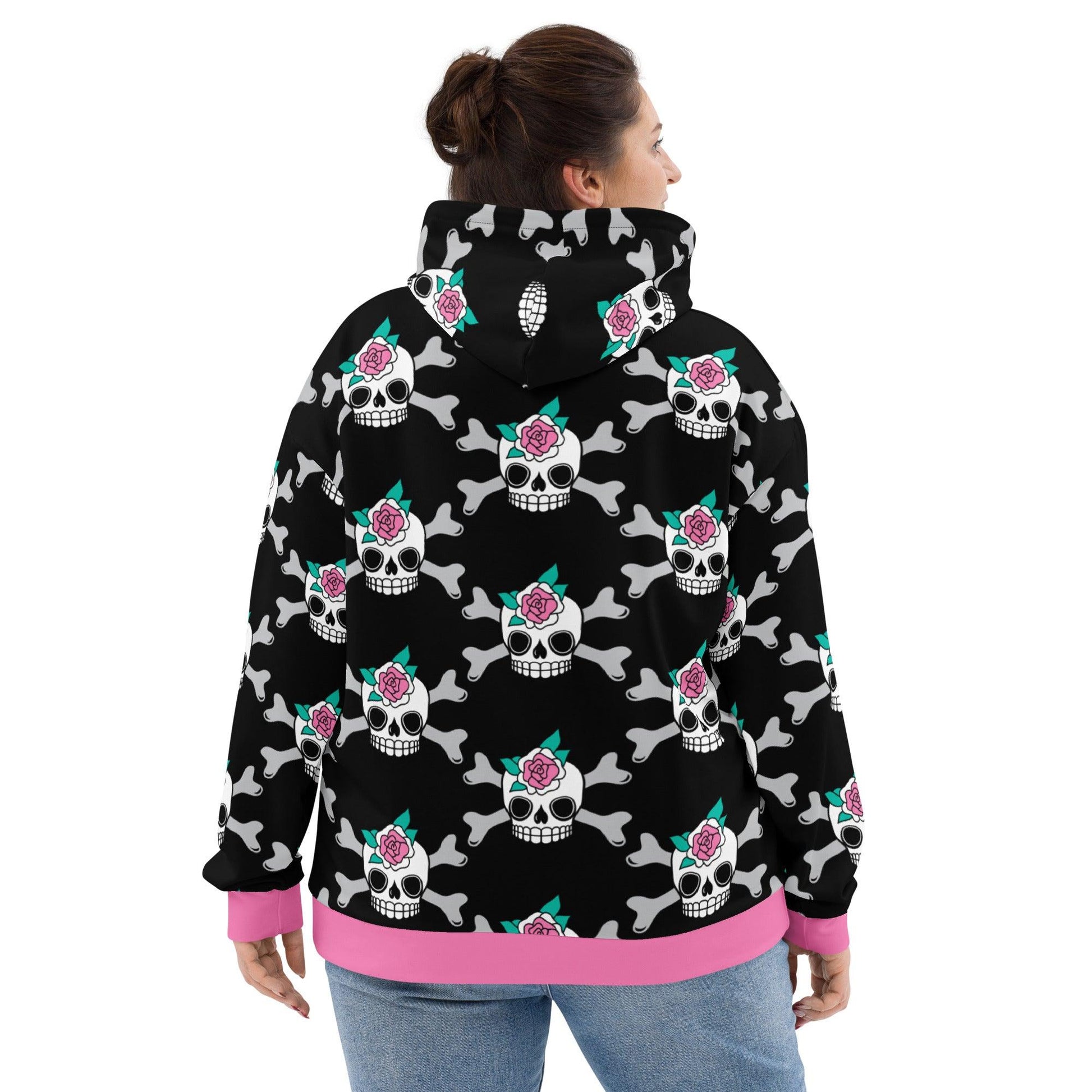 SKULLROSE black - Hoodie - SHALMIAK