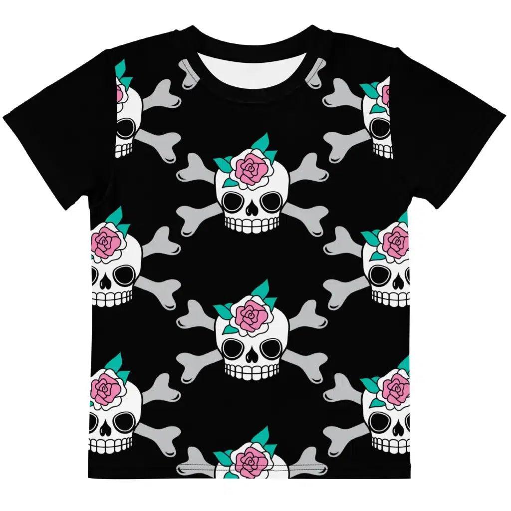 SKULLROSE black - Kids' T-Shirt - SHALMIAK