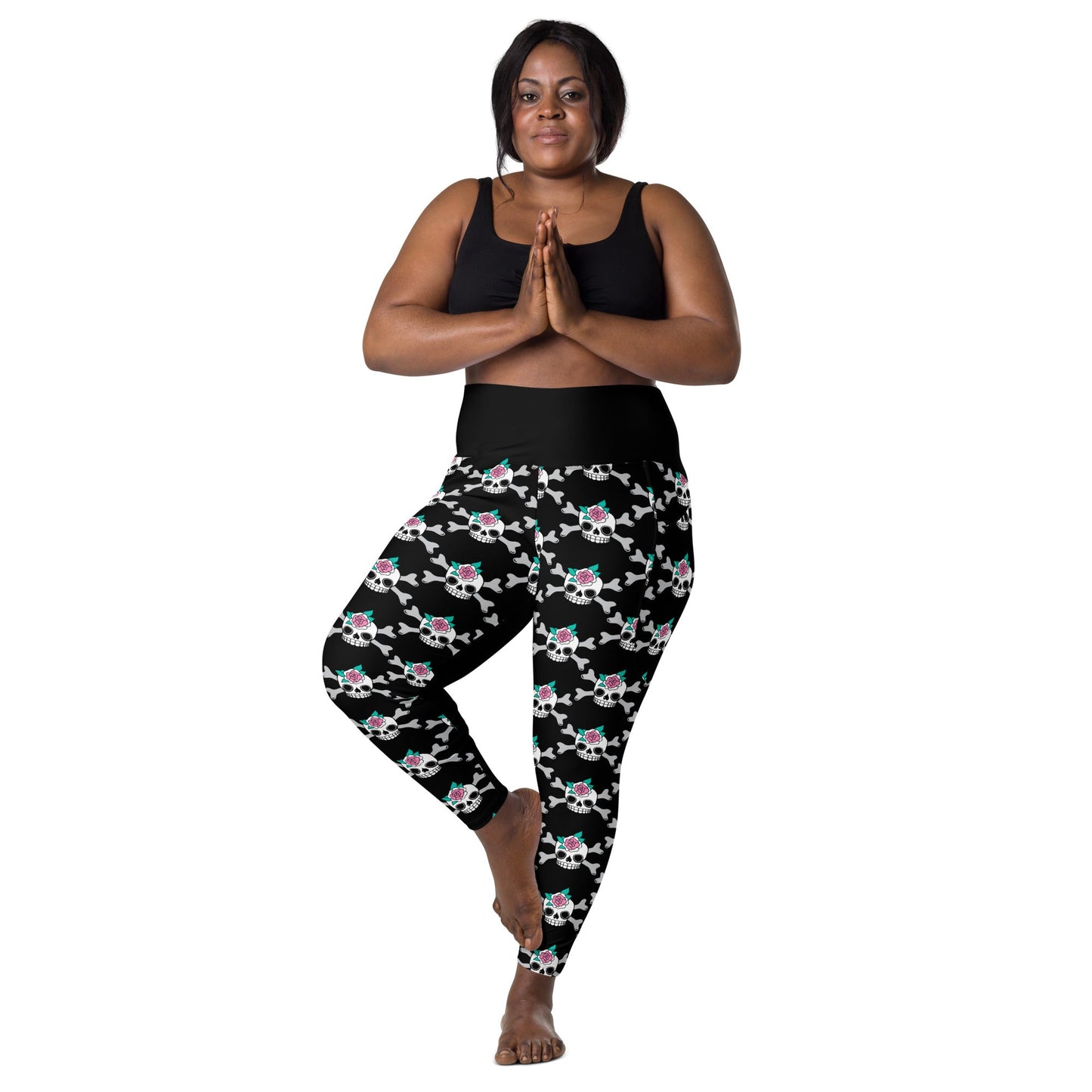 SKULLROSE black - Leggings With Pockets - SHALMIAK