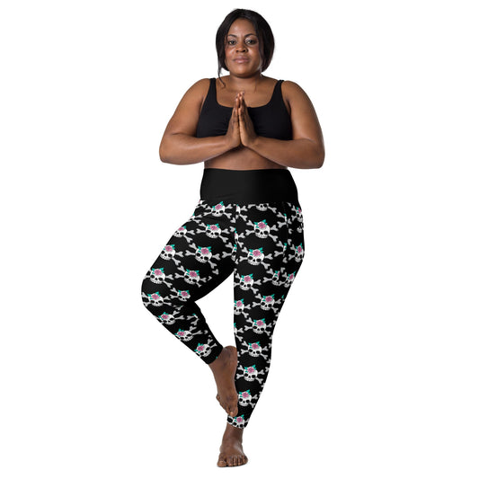 SKULLROSE black - Leggings With Pockets - SHALMIAK