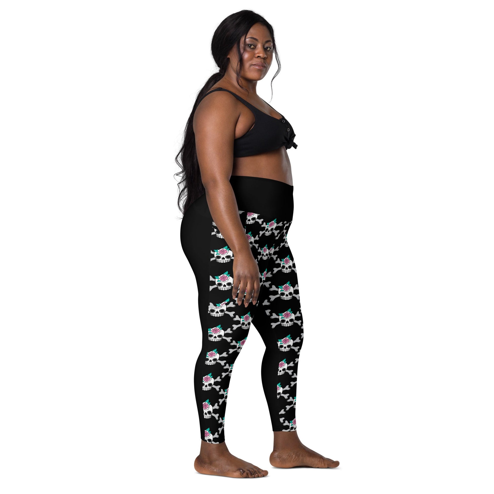 SKULLROSE black - Leggings With Pockets - SHALMIAK