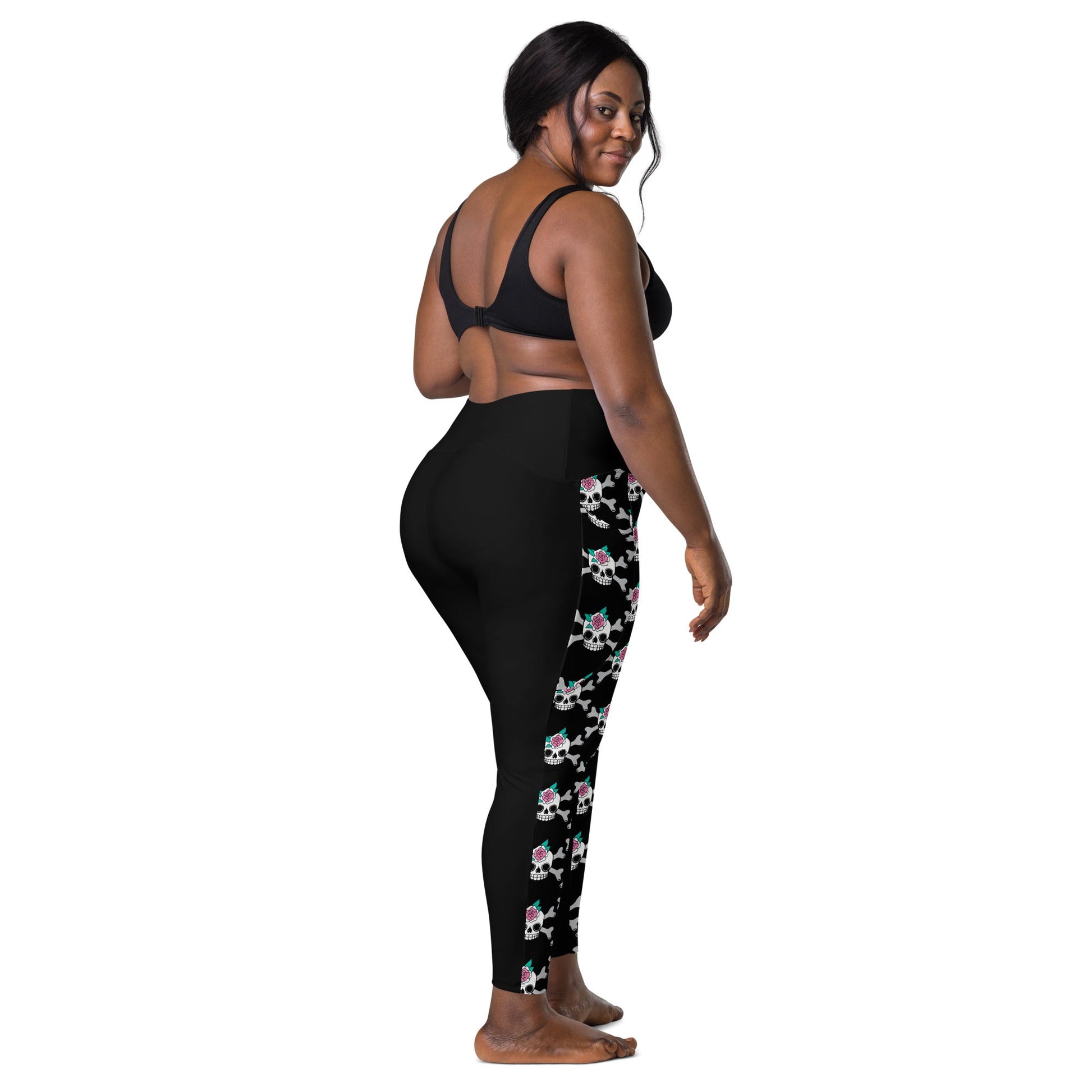 SKULLROSE black - Leggings With Pockets - SHALMIAK