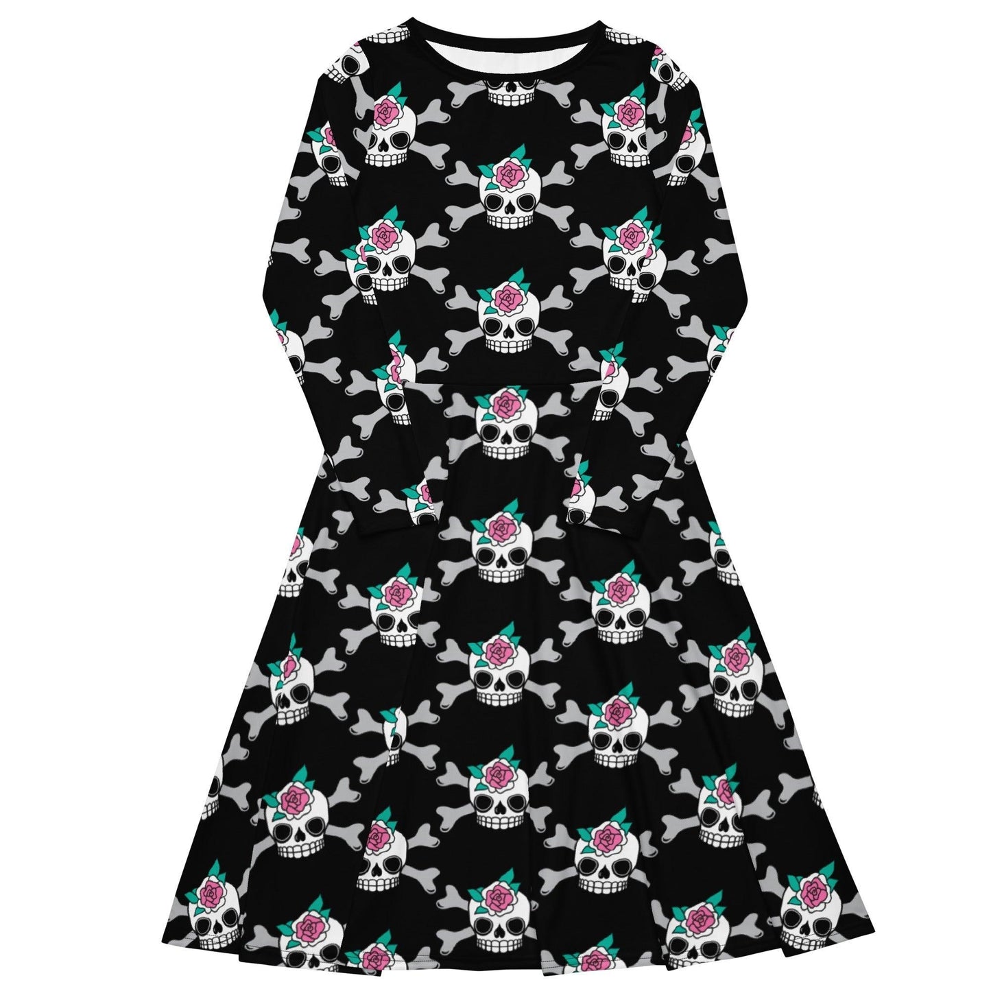 SKULLROSE black - Midi Dress With Pockets - SHALMIAK