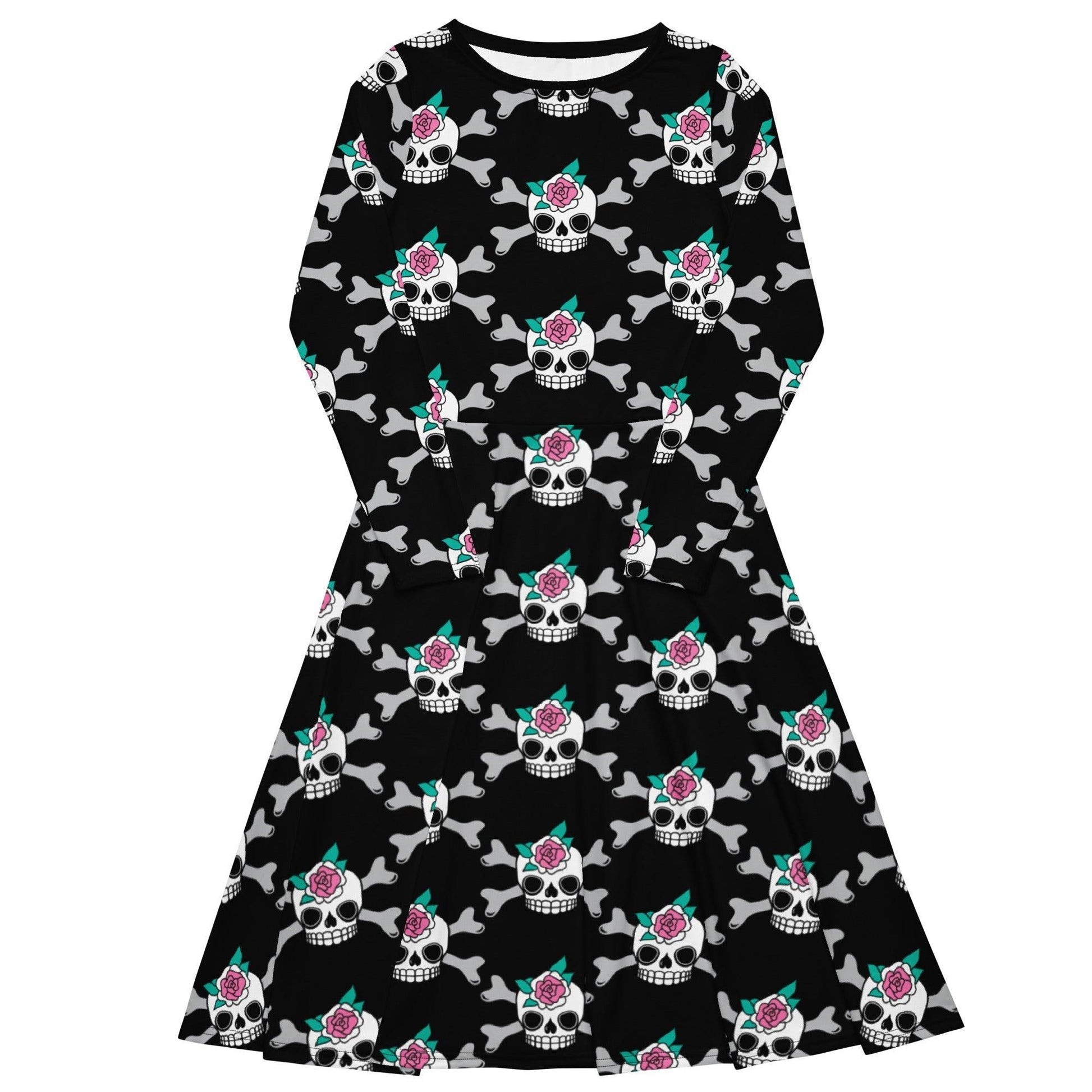 SKULLROSE black - Midi Dress With Pockets - SHALMIAK