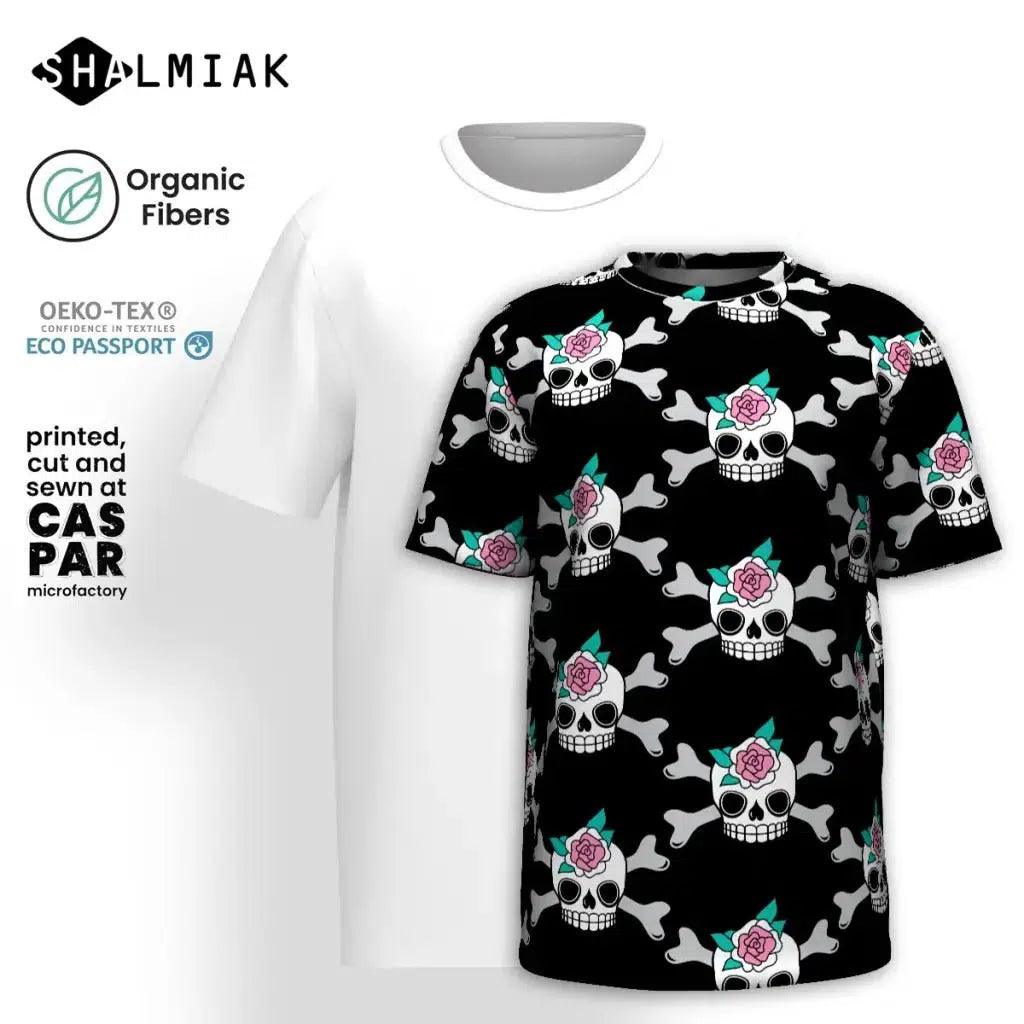 SKULLROSE black - Organic Cotton T-Shirt - SHALMIAK