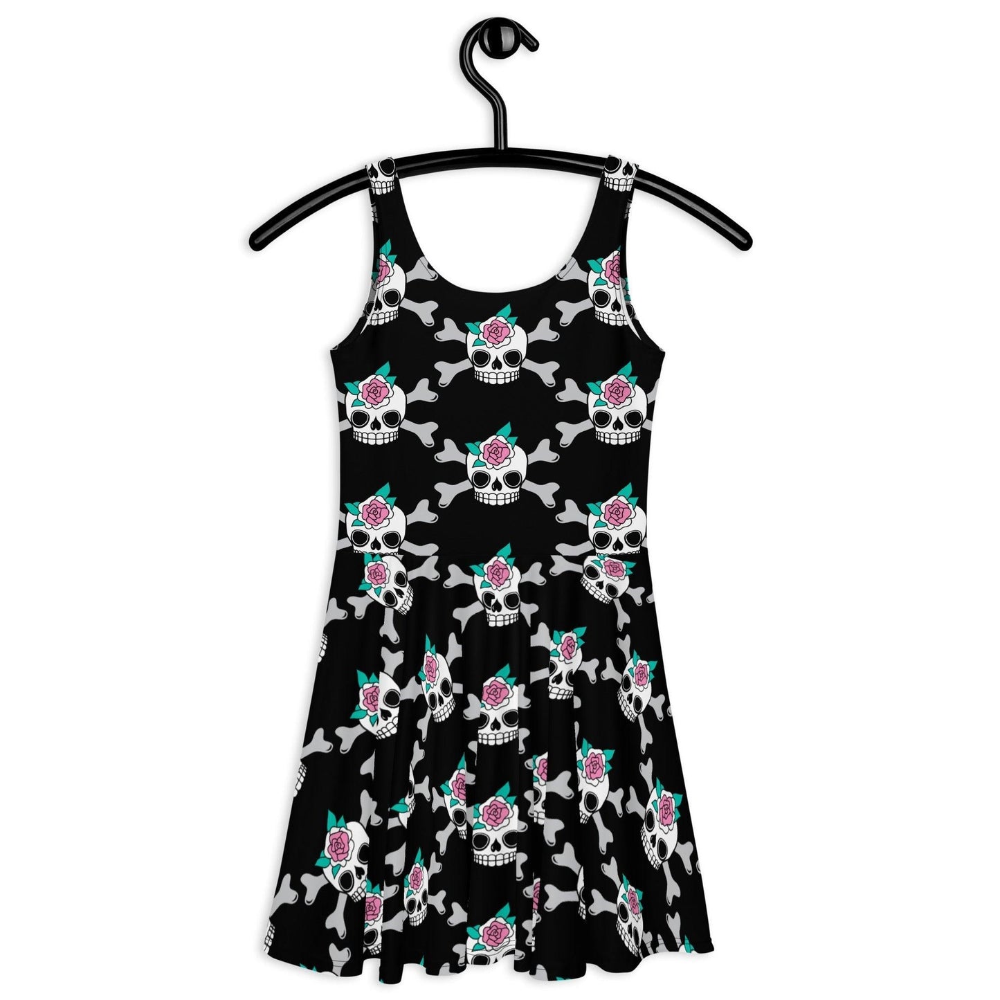 SKULLROSE black - Skater Dress - SHALMIAK
