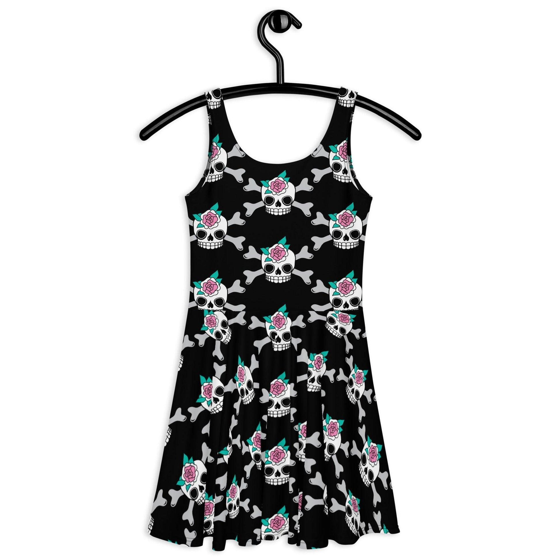 SKULLROSE black - Skater Dress - SHALMIAK