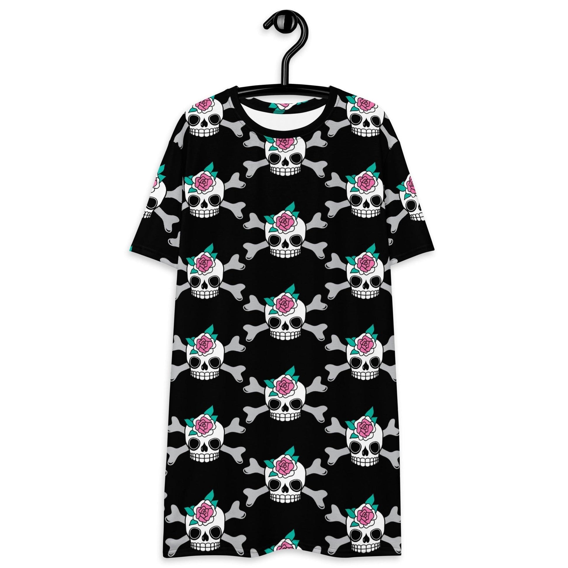 SKULLROSE black - T-Shirt Dress - SHALMIAK