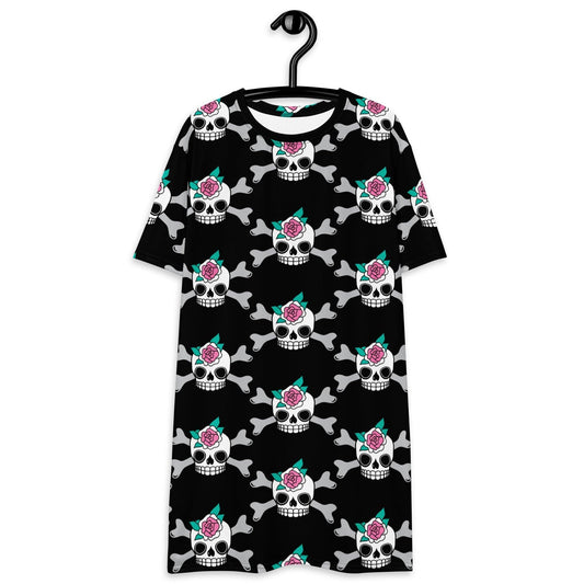 SKULLROSE black - T-Shirt Dress - SHALMIAK