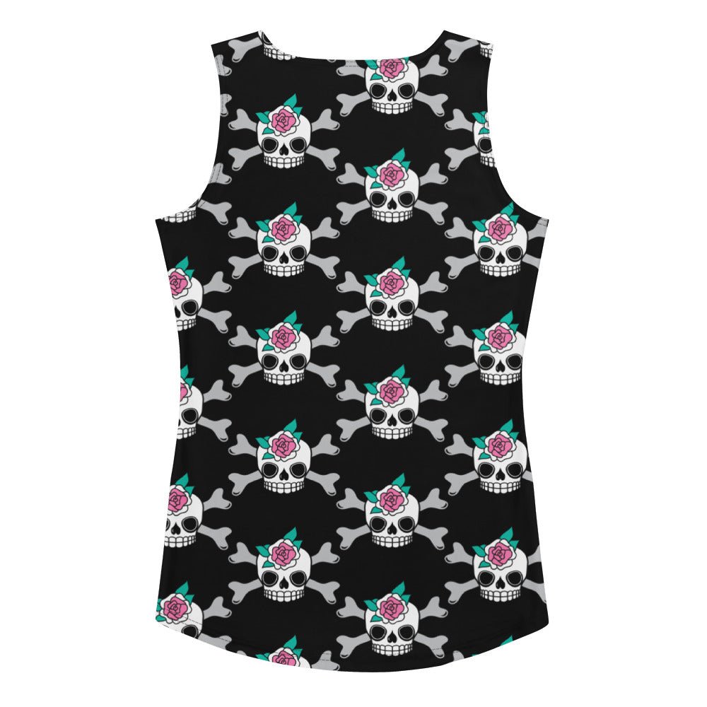 SKULLROSE black - Tank Top - SHALMIAK