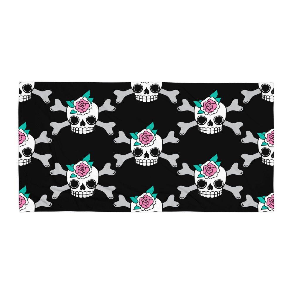 SKULLROSE black - Towel - SHALMIAK