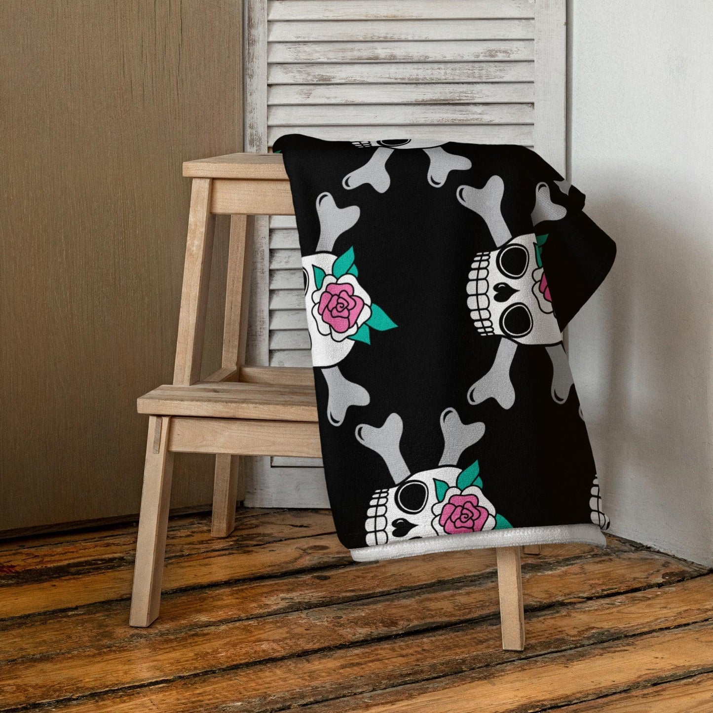 SKULLROSE black - Towel - SHALMIAK