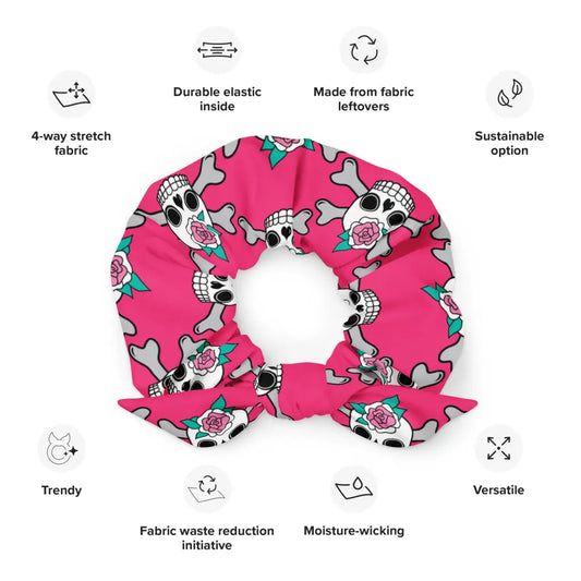 SKULLROSE pink - Recycled Scrunchie