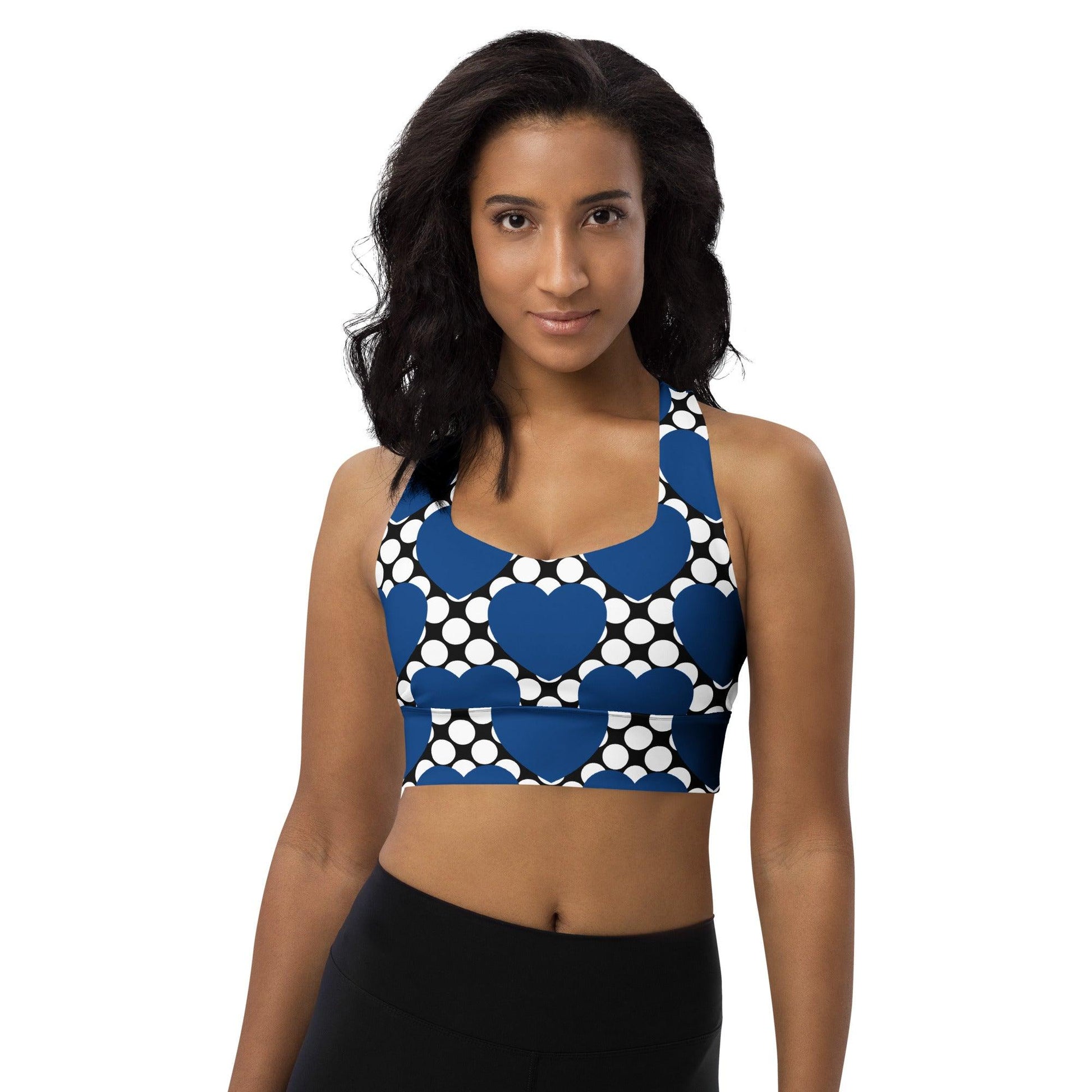 Sports Bra - ELLIE LOVE DOT blue black - SHALMIAK