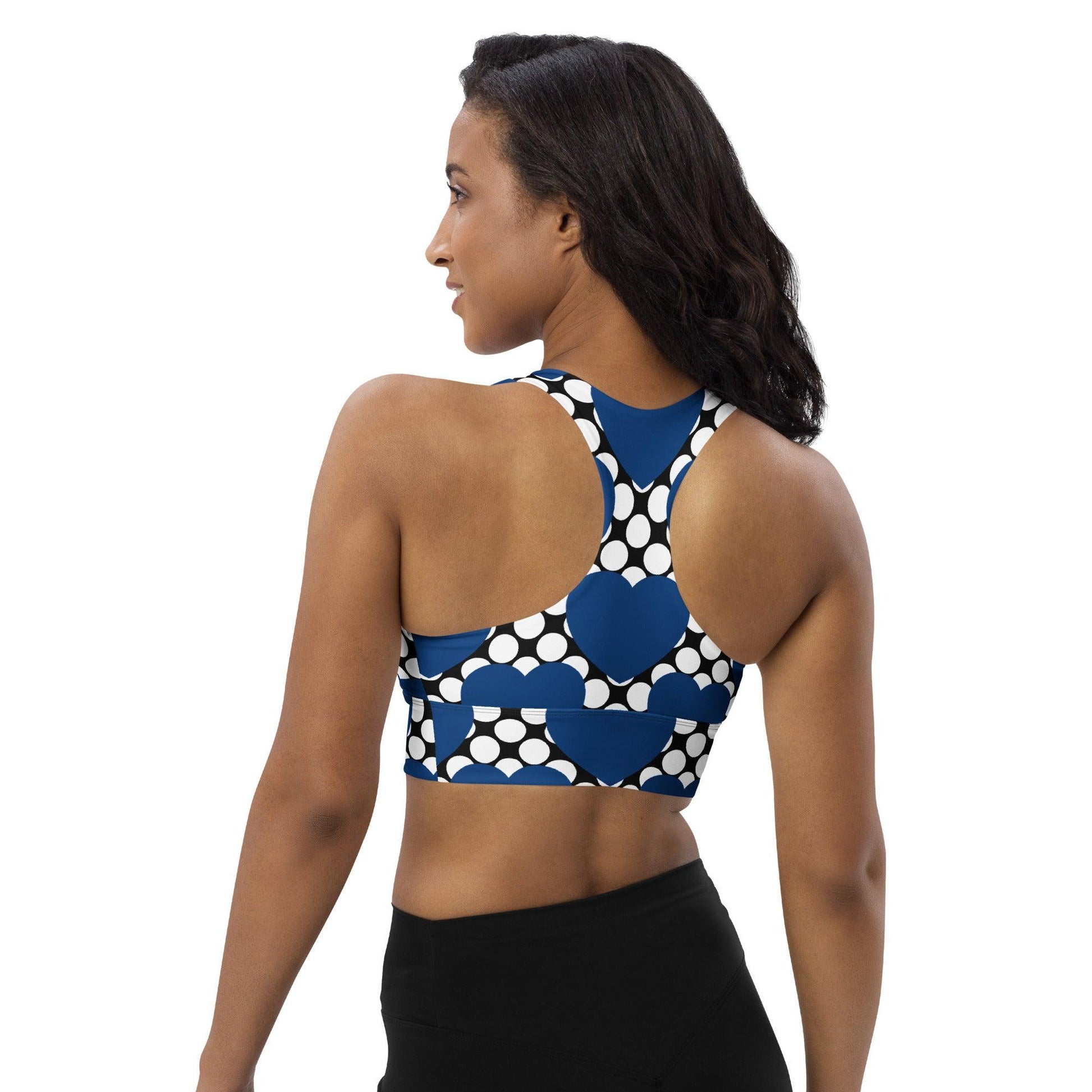 Sports Bra - ELLIE LOVE DOT blue black - SHALMIAK