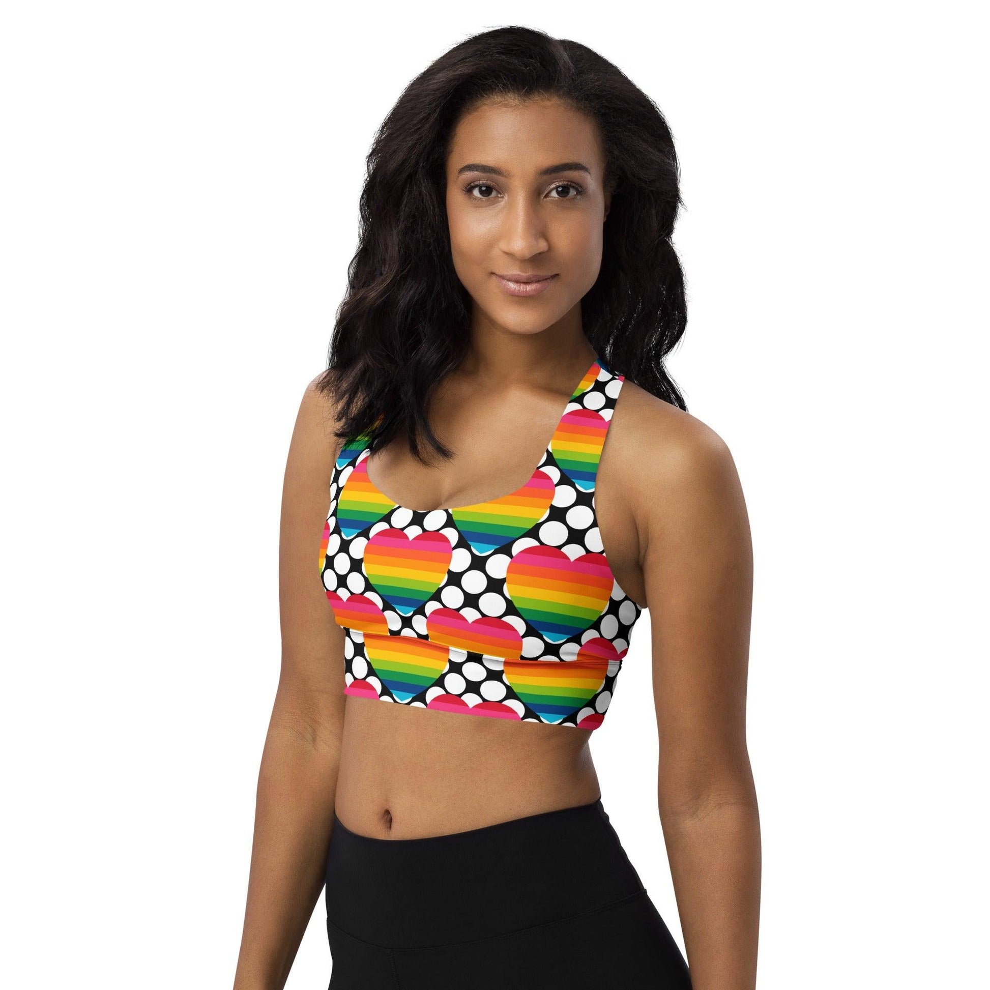 Sports Bra - ELLIE LOVE DOT rainbow - SHALMIAK