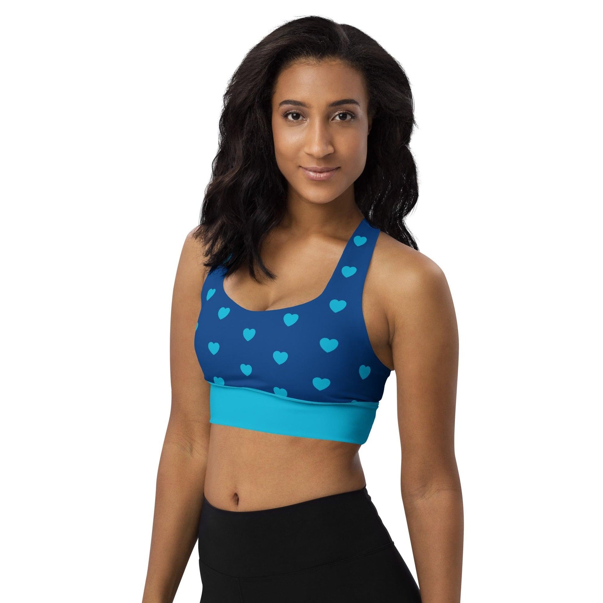 Sports Bra - HEARTS blue - SHALMIAK