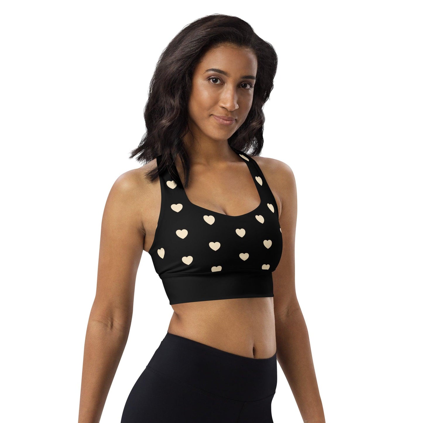 Sports Bra - HEARTS natural black - SHALMIAK