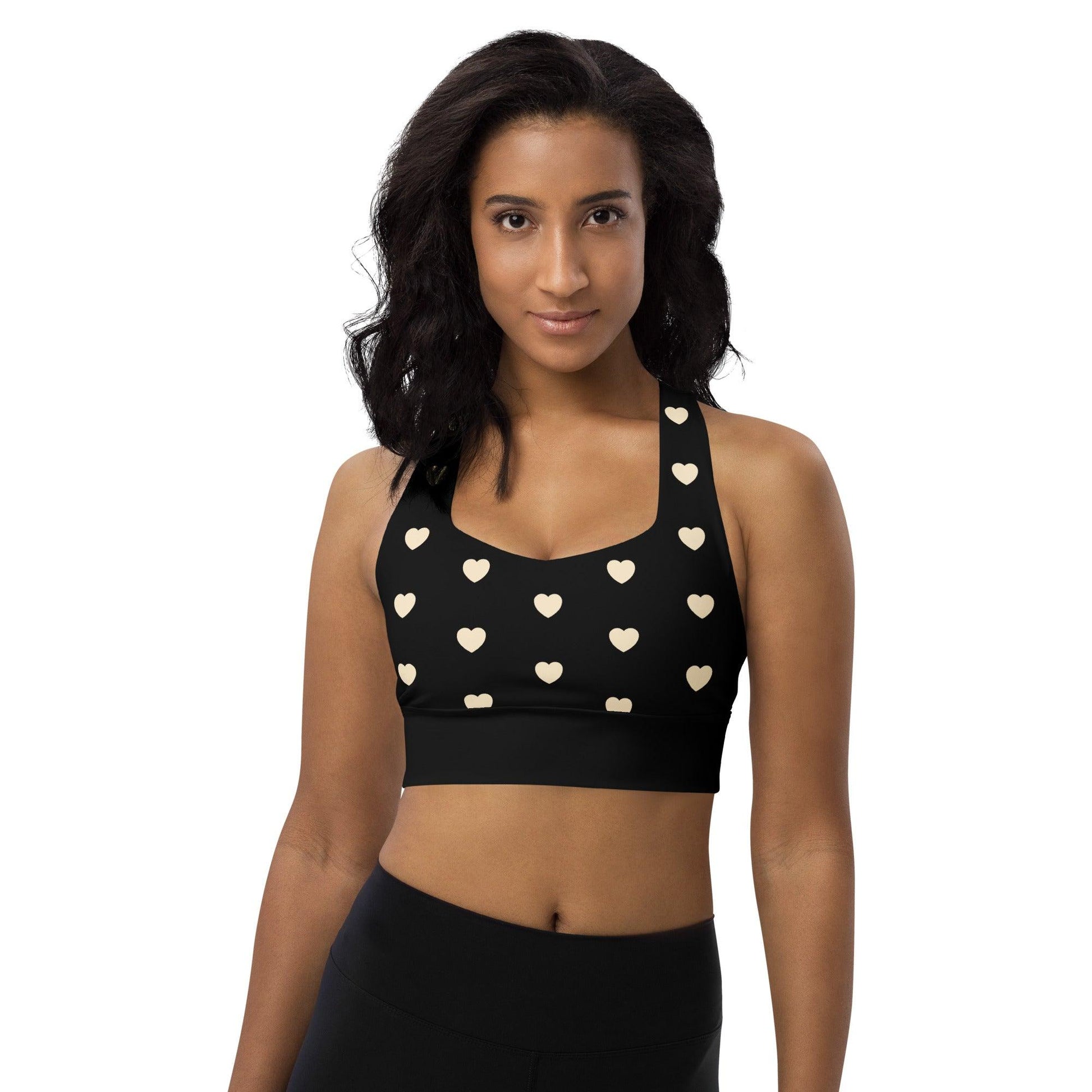 Sports Bra - HEARTS natural black - SHALMIAK