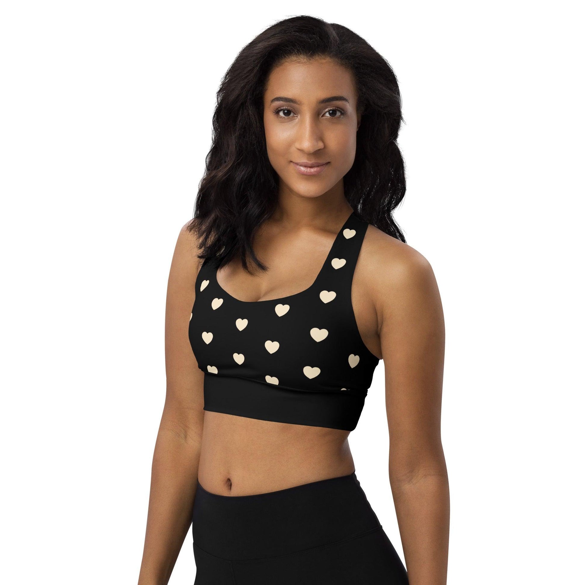 Sports Bra - HEARTS natural black - SHALMIAK