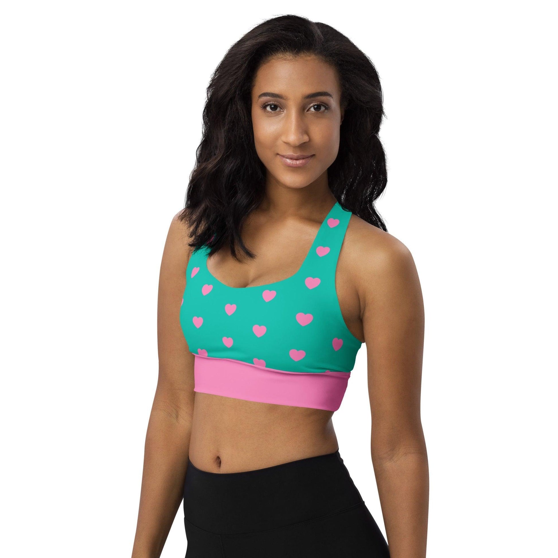 Sports Bra - HEARTS pink mint - SHALMIAK
