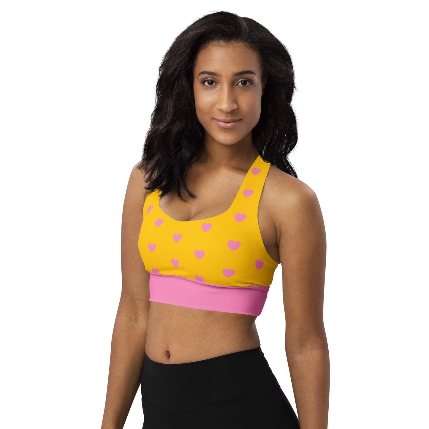 Sports Bra - HEARTS pink yellow - SHALMIAK