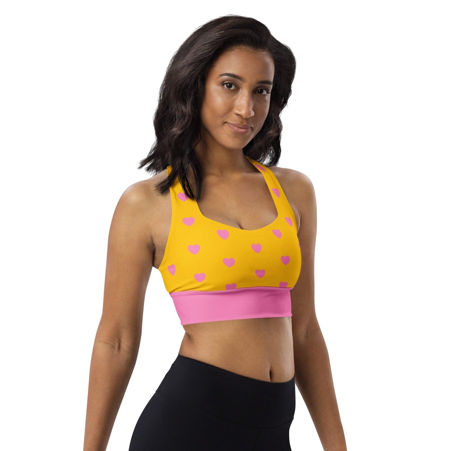 Sports Bra - HEARTS pink yellow - SHALMIAK