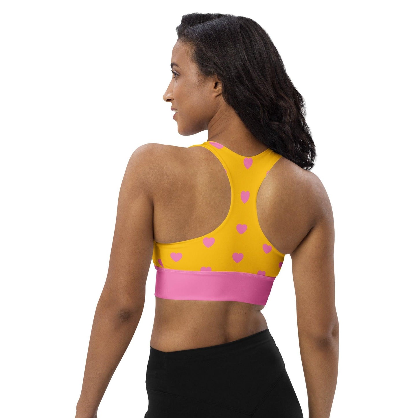 Sports Bra - HEARTS pink yellow - SHALMIAK